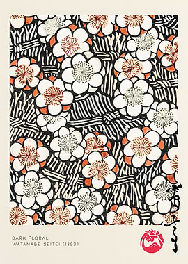 White and Red Pedal Floral