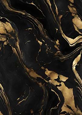 Marble Black Gold Poster