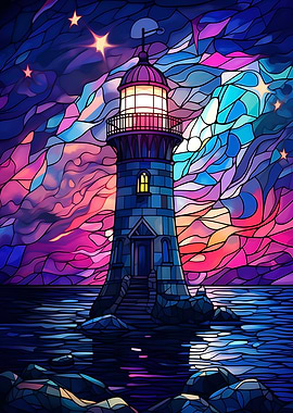 Lighthouse in Stained Glas