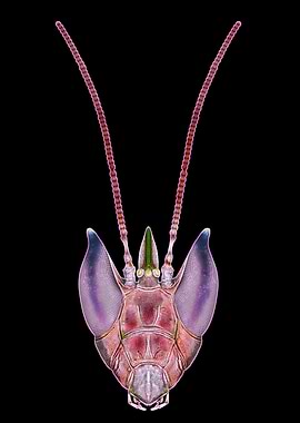Pink Orchid Mantis Head