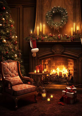 Christmas fireplace