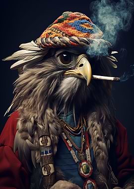 Hippie Eagle Smoking