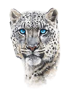 Snow Leopard Watercolor