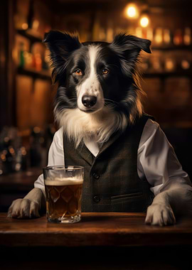 Collie Dog in the Pub