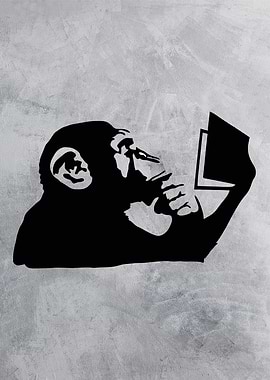 monkey reading the book