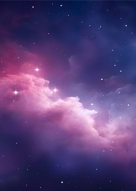 Purple Space Collage Stars