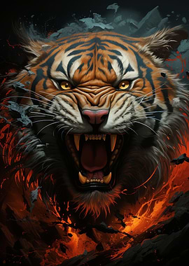 Angry tiger
