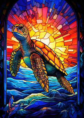 Sea Turtle Stained Glass