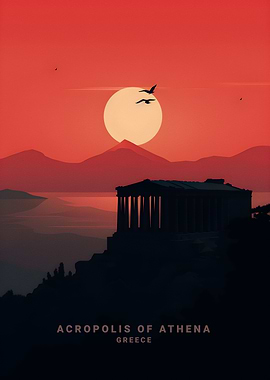 Sunset Acropolis Of Athena