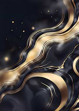 Marble Black Gold Poster