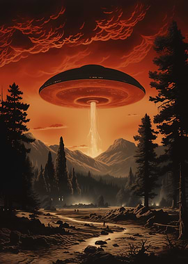 Ufo night sky Poster