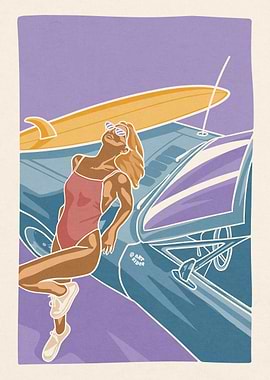 Surf girl car board