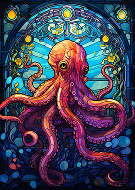 Octopus Stained Glass