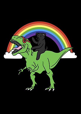 Staffy Dog T Rex Dinosaur