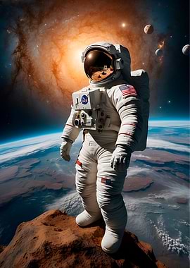 Astronaut Edge Of The Moon