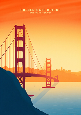 Sunset Golden gate Bridge