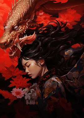 Geisha with a Dragon