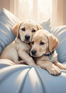Labrador Puppies Poster