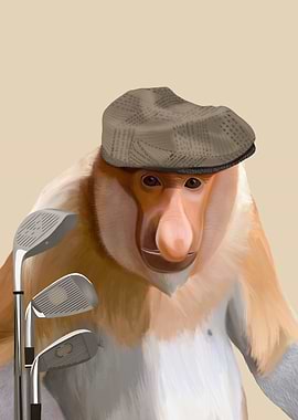 Proboscis Monkey Golfer