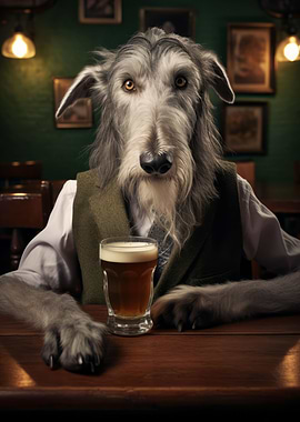 Deerhound in the Bar