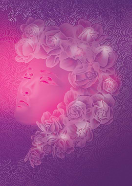 Pink face crowned flowers