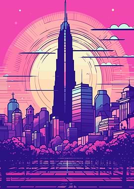 City Synthwave Retro