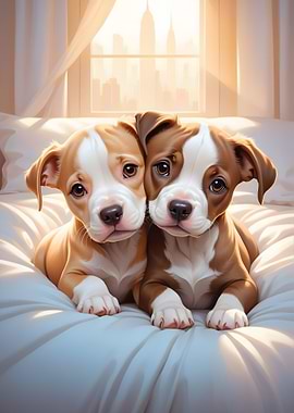 Pitbull Puppies Poster