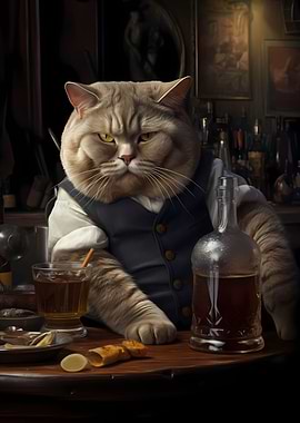 Fat Cat Beer Pub Bar Drink