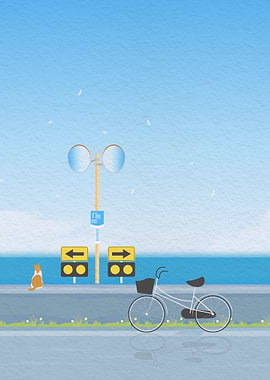 Cat on the beach road