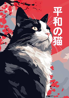 Zen Cat of Peace Japan