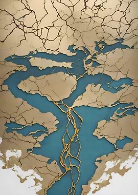 Abstract River Kintsugi
