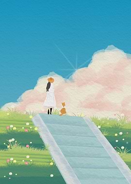 at the end of the stairs