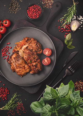 Pepper and onion steak