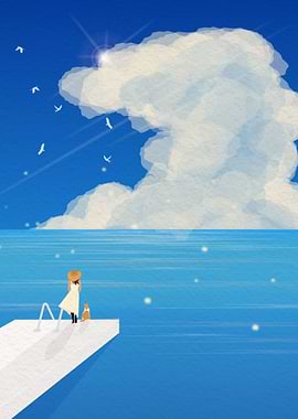 Standing on the beach