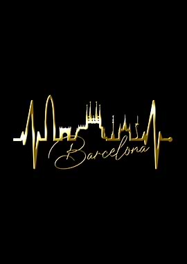 Barcelona Skyline Heart