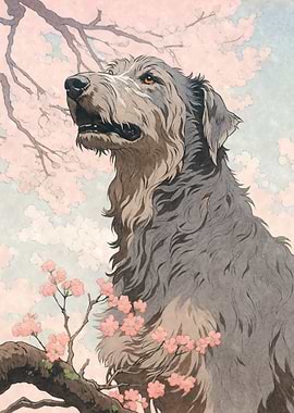 Irish Wolfhound Woodblock