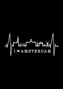 Amsterdam Skyline Heart