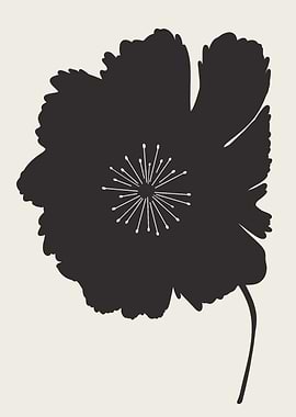 black and beige floral