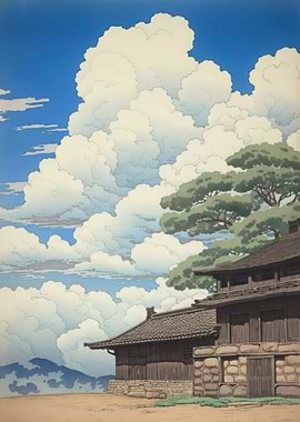 Village Japanese Painting