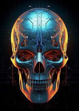 Silver Mechanic Skull