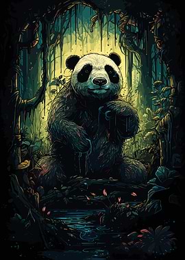Panda in the Forest