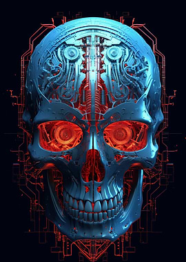 Cyber Red Eye Skull