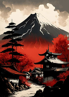 Japanese landscape fuji