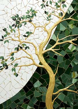 Floral Tree Kentsugi Art