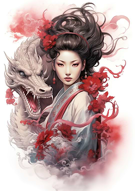 Geisha with her Dragon