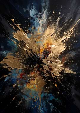 Gold explosion abstract