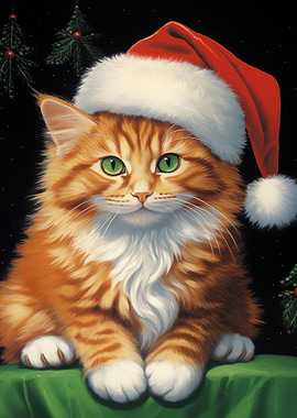 Christmas Ginger Cat