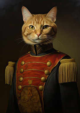 Renaissance cat portrait