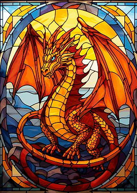 Dragon Stained Glass