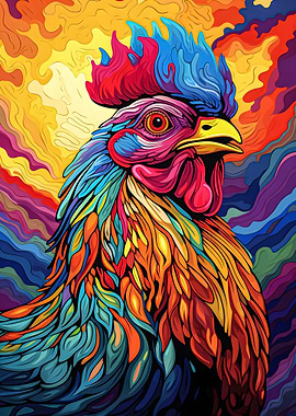 Vibrant Highland Rooster